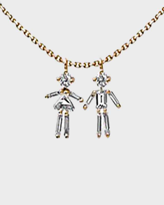 Diamond Girl and Boy Necklace